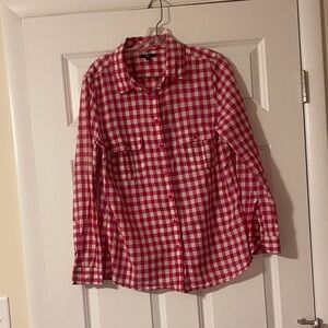 GAP Red and White Plaid Shirt- medium